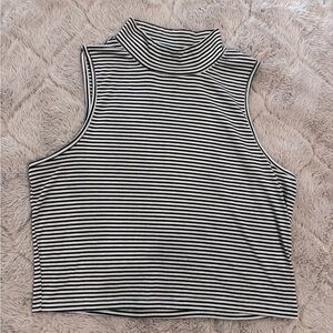 Ten Sixty Sherman Striped Sleeveless Turtleneck Top